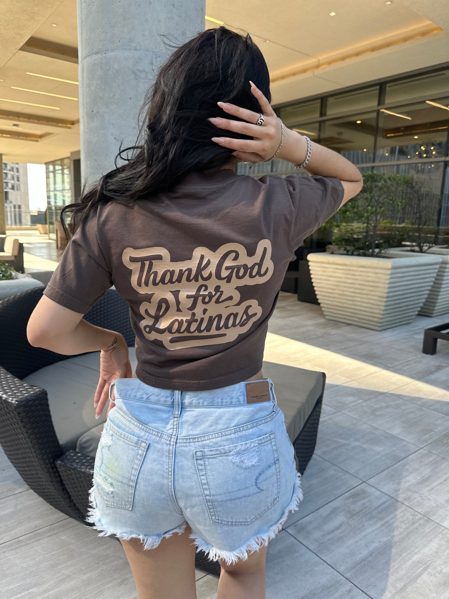 Crop tee- mocha